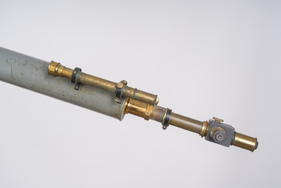 Een 6 inch refractor telescoop op houten driepikkel, Maurice Manent &amp; Secretan, Parijs, begin 20ste eeuw