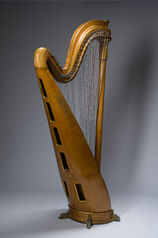 A French gilt bronze mounted wooden Pleyel chromatic harp, number 868, early 20th C.