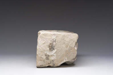 An architectural Balegem limestone fragment with a dragon, probably Flanders, 15th/16th C.