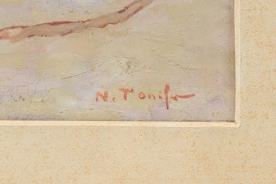 Nicolae Tonitzae (1886-1940): City view of presumably Mangalia, oil on board