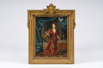 French school, follower of Fran&ccedil;ois de Troy (1645-1730): Portrait of Anne Louise B&eacute;n&eacute;dicte de Bourbon as Cleopatra, oil on canvas, 18th C.