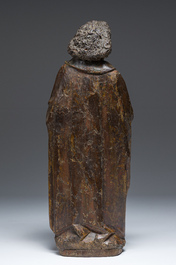 A large Flemish polychromed wooden 'Saint John' sculpture, 17th C.