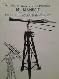 Een 6 inch refractor telescoop op houten driepikkel, Maurice Manent &amp; Secretan, Parijs, begin 20ste eeuw