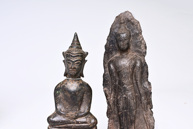 Zes votieve bronzen figuren van boeddhistische goden, Thailand en Birma, 10de eeuw en later
