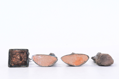 Zes votieve bronzen figuren van boeddhistische goden, Thailand en Birma, 10de eeuw en later