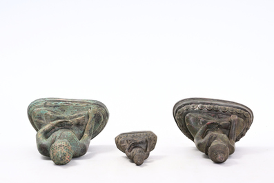 Three bronze sculptures of Buddha, Burma and Thailand, 18th/19th C.