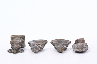 Zes votieve bronzen figuren van boeddhistische goden, Thailand en Birma, 10de eeuw en later