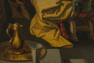 Flemish school, follower of Hendrick Goltzius (1558-1617): The circumcision of Christ, oil on canvas, 17th C.