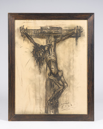 Albert Servaes (1883-1966): Kruisiging, gemengde techniek op papier, gedateerd 1928