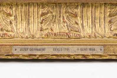 Joseph Geirnaert (1790-1859): 'Chez le notaire', huile sur toile, dat&eacute; 1837