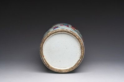 A Chinese famille rose 'qilin Song Zi and playing children' vase, 19th C.