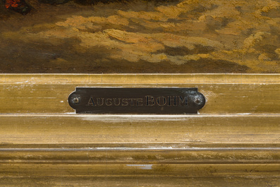 Auguste B&ouml;hm (1819-1891): Compagnie dans un jardin de parc, huile sur toile