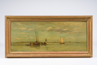 Paul Jean Clays (1817-1900, &agrave; la mani&egrave;re de): Marine, huile sur toile, dat&eacute; 1878