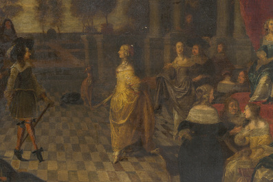 Flemish school, circle of Hieronymus Janssens (1624-1693): The court dance, oil on canvas, 17th C.