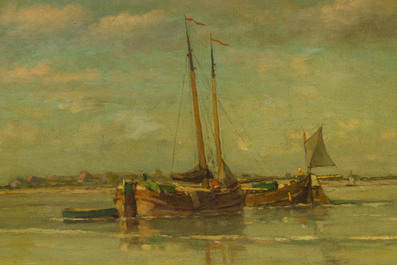 Paul Jean Clays (1817-1900, &agrave; la mani&egrave;re de): Marine, huile sur toile, dat&eacute; 1878