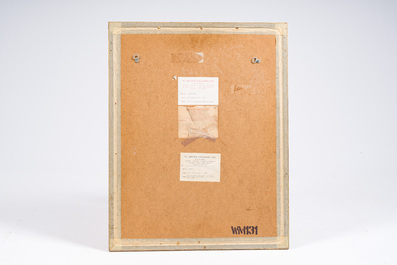 William Henry Nutter (1821-1872): Geanimeerd zicht op de Grote Markt van Brugge met Belfort, aquarel en potlood op papier, gedateerd 1870