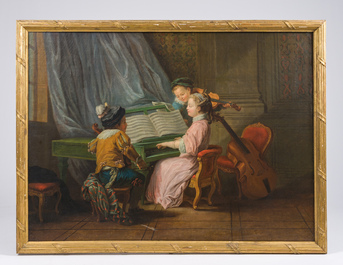 French school, follower of Charles-Andr&eacute; (Carle) Van Loo (1705-1765): Allegory of music, oil on canvas, late 18th C.