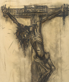 Albert Servaes (1883-1966): Kruisiging, gemengde techniek op papier, gedateerd 1928