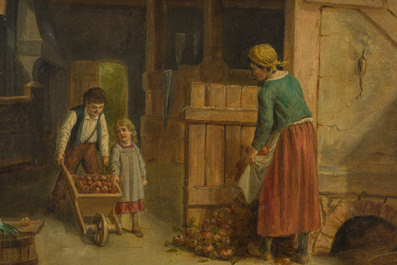 Jean-Fran&ccedil;ois Gose (1827-1870): The apple harvest, oil on canvas