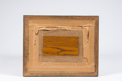 Charles Doudelet (1861-1938): Landscape in Holland (Veere), oil on panel, dated 1898