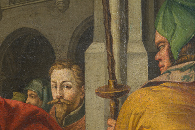 Flemish school, follower of Hendrick Goltzius (1558-1617): The circumcision of Christ, oil on canvas, 17th C.