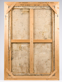 Sam Drukker (1957): 'Vrouw in water' (Woman in water), acrylic, oil and chalk on canvas, dated 1995-1996