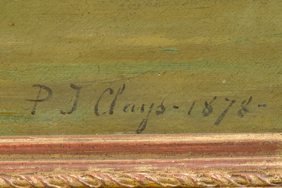 Paul Jean Clays (1817-1900, &agrave; la mani&egrave;re de): Marine, huile sur toile, dat&eacute; 1878