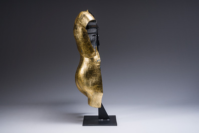 Davy Van Roy (1979): A richly gilt and painted plaster sculpture in the shape of a woman's body