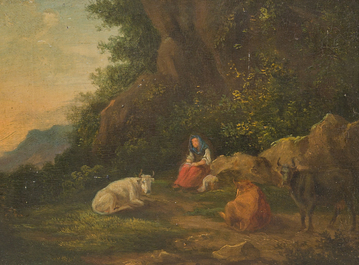 &Eacute;cole europ&eacute;enne: Cinq peintures diverses, huile sur toile et panneau, 19&egrave;me/20&egrave;me si&egrave;cle