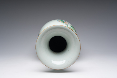 A Chinese famille rose double narrative design vase, 19th/20th C.