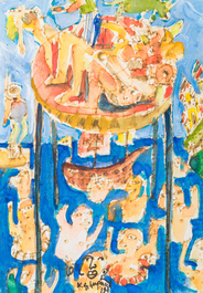 Koen Scherpereel (1961-1997): Acht diverse werken, aquarel op papier, gedateerd (19)94