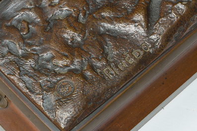 Emile Pinedo (1840-1916): 'Arabe en marche' (Arab on the march), brown patinated bronze