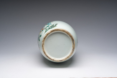 A Chinese famille rose double narrative design vase, 19th/20th C.