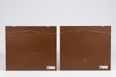 Joseph Geirnaert (1790-1859): Deux int&eacute;rieurs et un discours public, huile sur toile, dat&eacute;s 1830/1831, avec quatre lithographies ajout&eacute;es