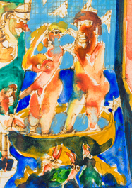 Koen Scherpereel (1961-1997): Acht diverse werken, aquarel op papier, gedateerd (19)94