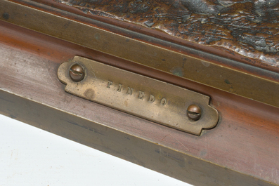 Emile Pinedo (1840-1916): 'Arabe en marche' (Arab on the march), brown patinated bronze