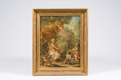 French School: Africa, oil on canvas, 18th C.