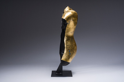 Davy Van Roy (1979): A richly gilt and painted plaster sculpture in the shape of a woman's body
