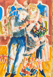 Koen Scherpereel (1961-1997): Acht diverse werken, aquarel op papier, gedateerd (19)94