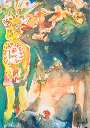 Koen Scherpereel (1961-1997): Acht diverse werken, aquarel op papier, gedateerd (19)94