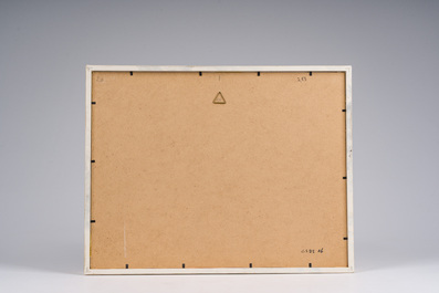 Rodolphe De Saegher (1871-1941): Landscape with haystacks, pastel on paper, dated 1927