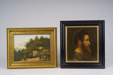 &Eacute;cole europ&eacute;enne: Cinq peintures diverses, huile sur toile et panneau, 19&egrave;me/20&egrave;me si&egrave;cle