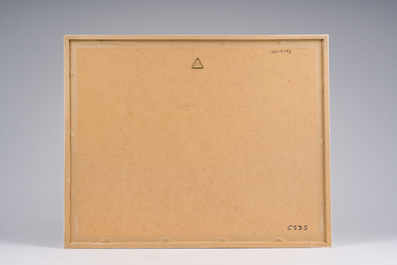 Rodolphe De Saegher (1871-1941): View of a house with garden, pastel on paper