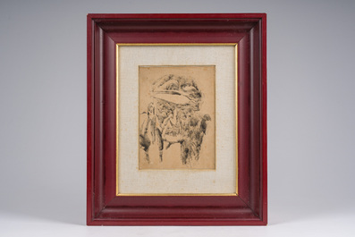 Frits Van den Berghe (1883-1939): Study of a peasant's head, print, probably dated December (19)11