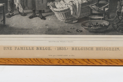 Joseph Geirnaert (1790-1859): Deux int&eacute;rieurs et un discours public, huile sur toile, dat&eacute;s 1830/1831, avec quatre lithographies ajout&eacute;es