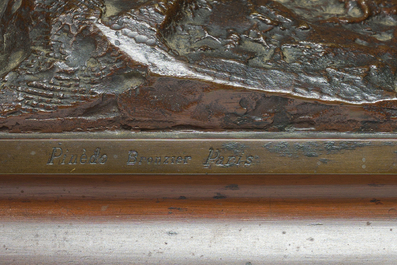 Emile Pinedo (1840-1916): 'Arabe en marche' (Arab on the march), brown patinated bronze