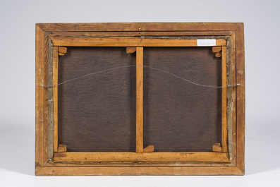 Charles Pauli (1819-1880): Paysage forestier anim&eacute;, huile sur toile, dat&eacute; (18)79