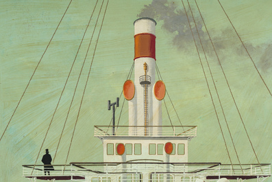 Gaston Bogaert (1918-2008): 'Mer du Nord', olie op board, gedateerd (19)93