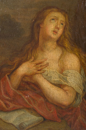 French school: Mary Magdalene in ecstasy, oil on panel, 18th C.