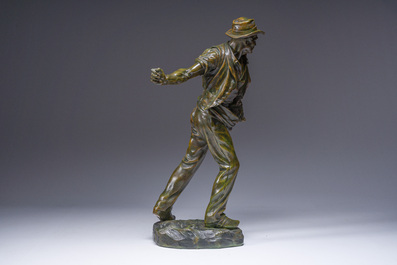 Henri D&eacute;sir&eacute; Gauqui&eacute; (1858-1927): The sower, brown-green patinated bronze